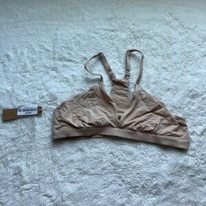 SKIMS Fits Everybody Racerback Plunge Bralette Clay PL-PLG-7621W Womens Medium